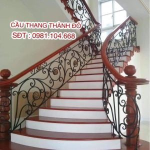 Cầu Thang Sắt Mỹ Thuật, Cầu Thang Lan Can Sắt Tay Vịn Gỗ, Cầu Thang Sắt Mỹ Thuật Đẹp