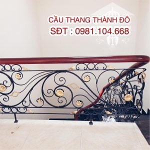 Cầu Thang Sắt Mỹ Thuật, Cầu Thang Lan Can Sắt Tay Vịn Gỗ, Cầu Thang Sắt Mỹ Thuật Đẹp