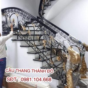 Cầu Thang Sắt Mỹ Thuật, Cầu Thang Lan Can Sắt Tay Vịn Gỗ, Cầu Thang Sắt Mỹ Thuật Đẹp
