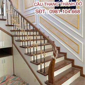 cầu thang sắt gỗ đẹp tại Thái Bình