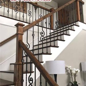 cầu thang sắt gỗ đẹp tại hà nội